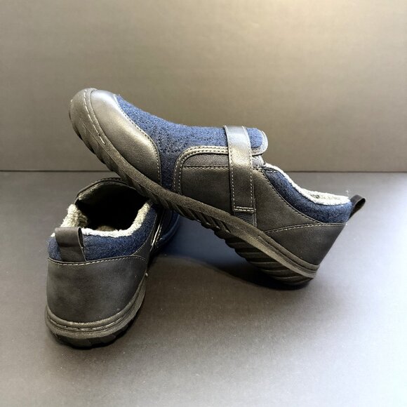 JBU Tide Women's Slip On Shoes 8W Blue, Leather Accents, Memory Foam, Faux Fur - Picture 5 of 8